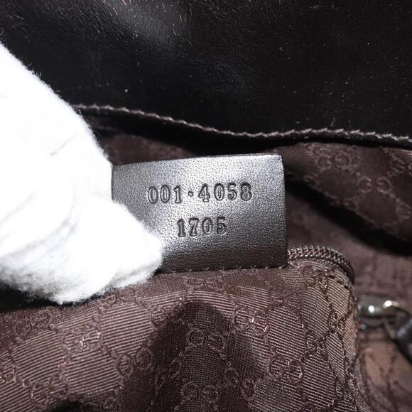 GUCCI Bamboo Web Sherry Line Bag Canvas 2way Beige 001 4058 1705 Auth 142842 - Picture 12 of 16